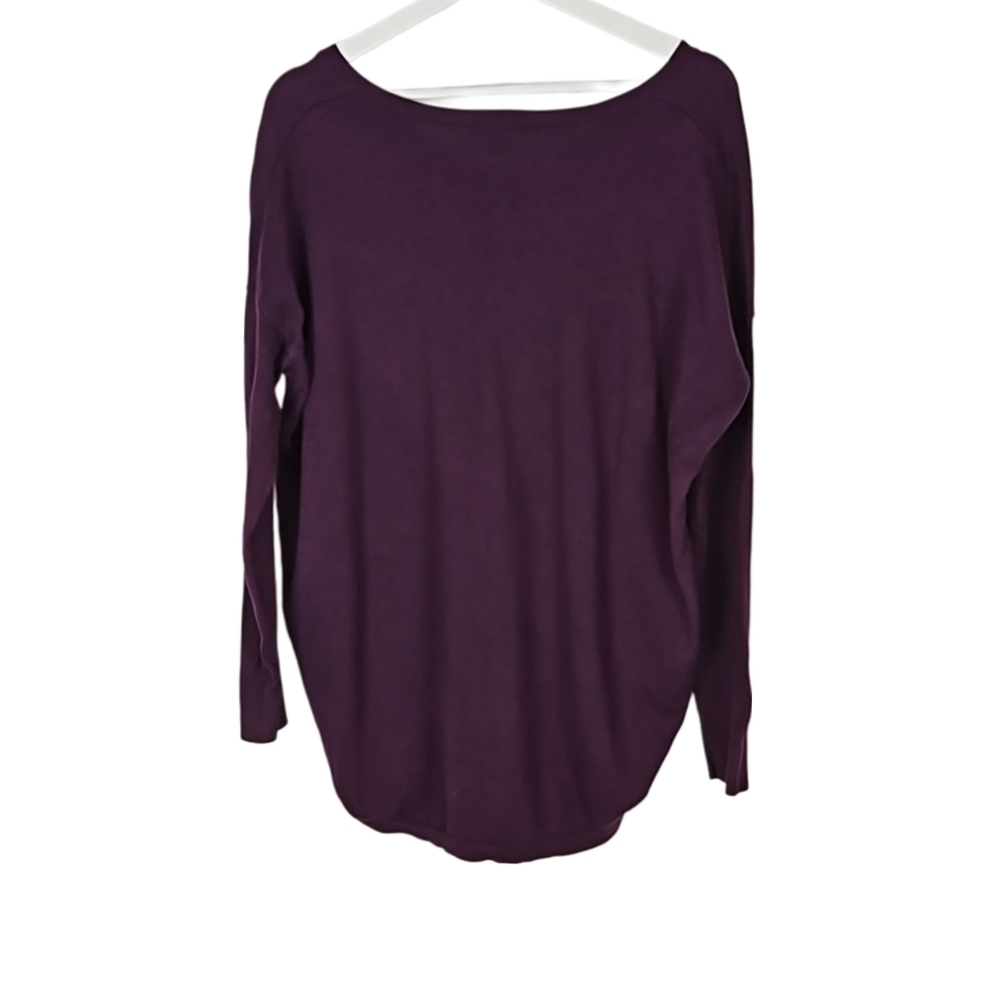 Express Plum Purple V-Neck Sweater, Size M - Picture 2 of 5